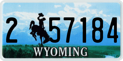 WY license plate 257184