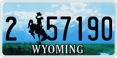 WY license plate 257190