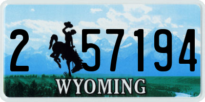 WY license plate 257194