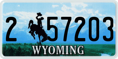 WY license plate 257203