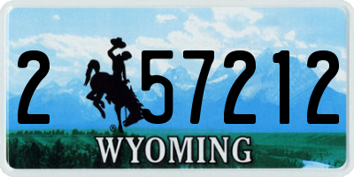 WY license plate 257212
