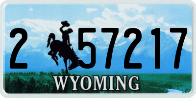 WY license plate 257217