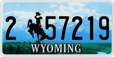 WY license plate 257219