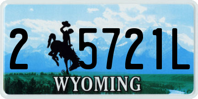 WY license plate 25721L