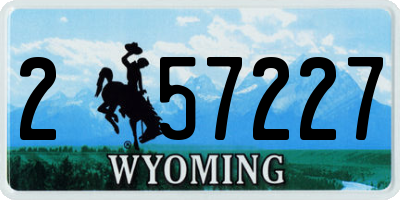 WY license plate 257227