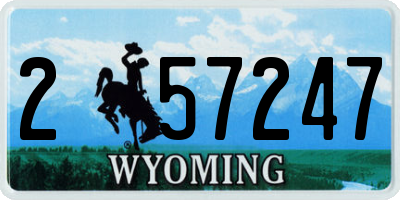WY license plate 257247
