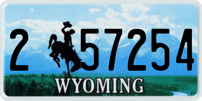 WY license plate 257254
