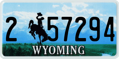 WY license plate 257294