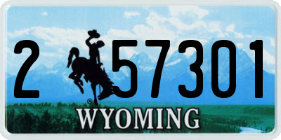 WY license plate 257301