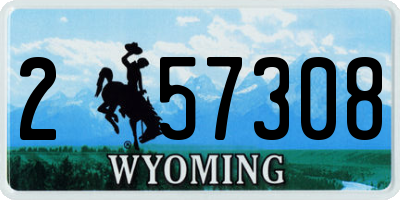 WY license plate 257308