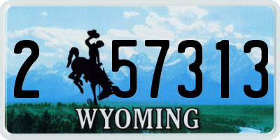 WY license plate 257313
