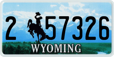WY license plate 257326