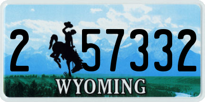 WY license plate 257332