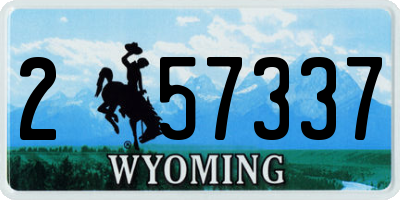 WY license plate 257337