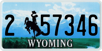 WY license plate 257346