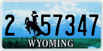 WY license plate 257347