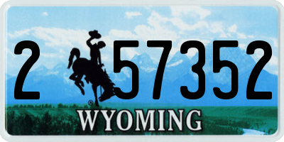 WY license plate 257352
