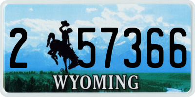 WY license plate 257366