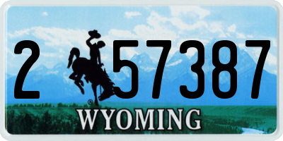 WY license plate 257387