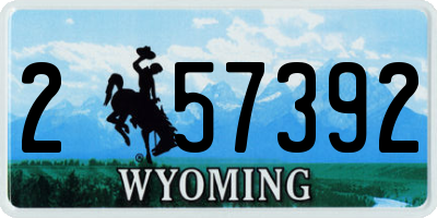 WY license plate 257392