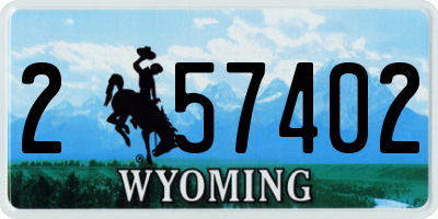WY license plate 257402