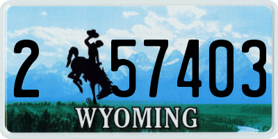 WY license plate 257403