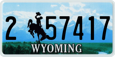 WY license plate 257417