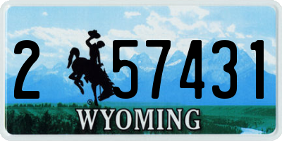 WY license plate 257431