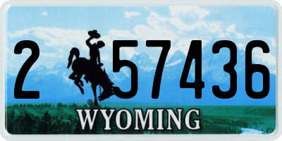 WY license plate 257436