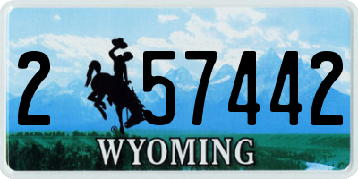 WY license plate 257442