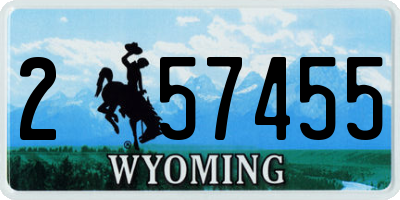 WY license plate 257455