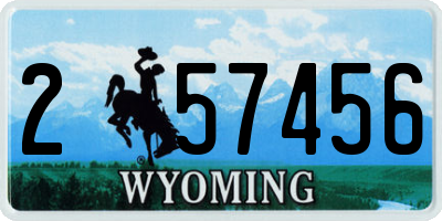 WY license plate 257456