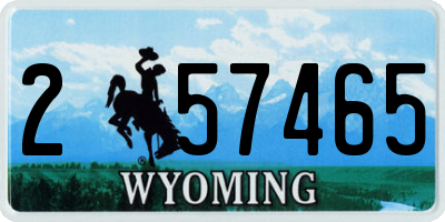 WY license plate 257465