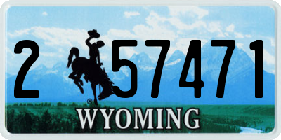 WY license plate 257471