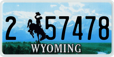 WY license plate 257478