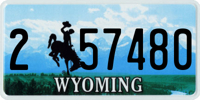 WY license plate 257480