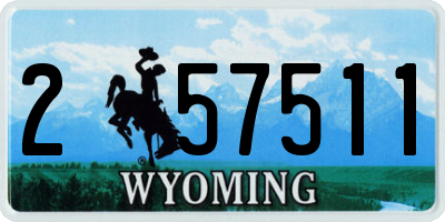 WY license plate 257511