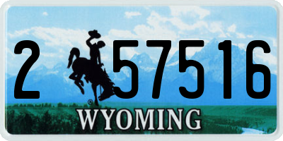 WY license plate 257516