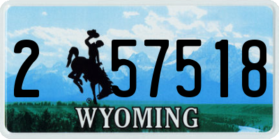 WY license plate 257518