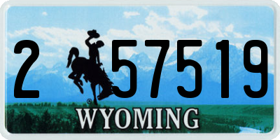 WY license plate 257519
