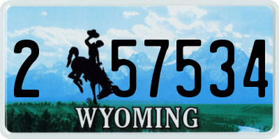 WY license plate 257534