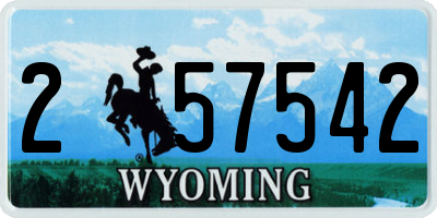 WY license plate 257542