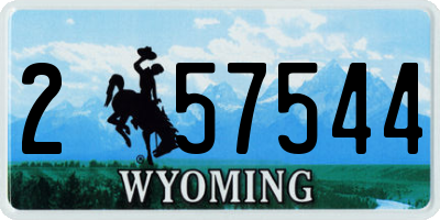 WY license plate 257544