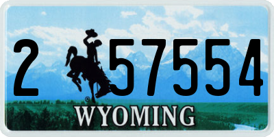 WY license plate 257554