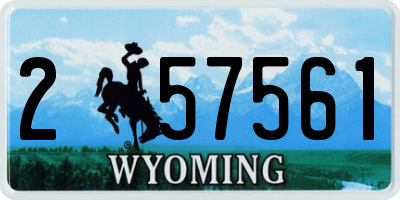 WY license plate 257561