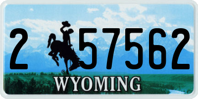 WY license plate 257562