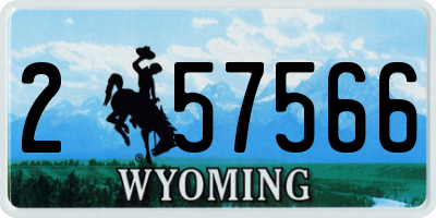 WY license plate 257566