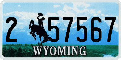 WY license plate 257567