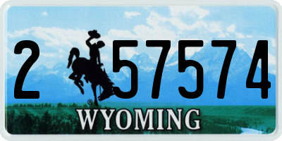 WY license plate 257574