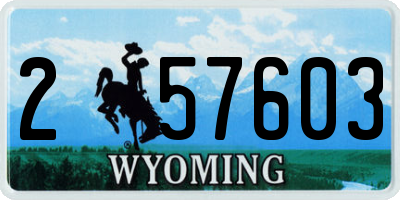 WY license plate 257603